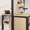Kitchen Island Table with Sliding Barn Door Storage, Coffee Bar, Multi Functional Bakers Rack with Hooks, Adjustable Shelves - 4 of 4
