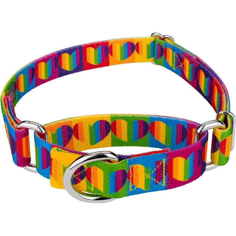 Country Brook Petz Rainbow Hearts Martingale Dog Collar, 1 of 7