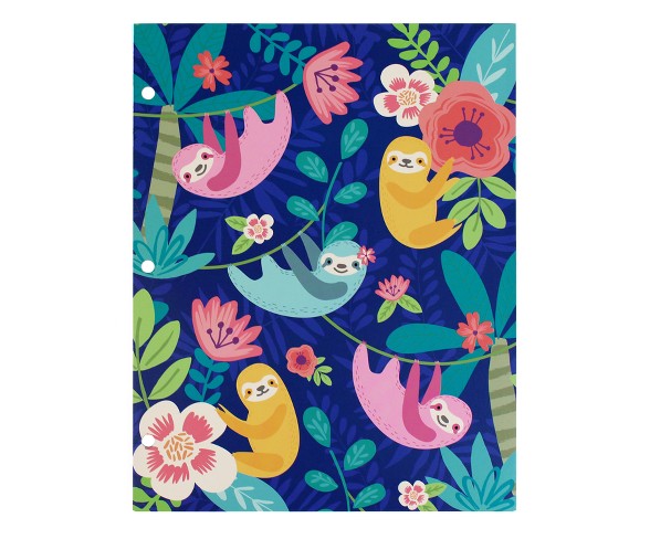 2 Pocket Paper Folder Blue Sloths - greenroom