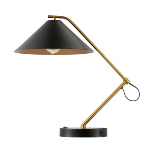 Moseby Table Lamp W/ USB Port - 21 Inch Height - TBL4459 - Black/Brass - Safavieh - 1 of 4