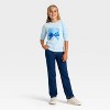 Girls' Long Sleeve Hanukkah 'Menorah' Graphic T-Shirt - Cat & Jack™ Light Blue - 3 of 3