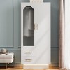 70.07" Tall Armoire Storage Cabinet with 2 Doors & 2 Drawers,Modern Floor Storage Cabinet with LED Light - 2 of 4