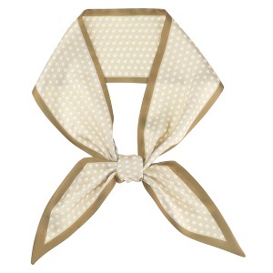 INSPIRE CHIC Women's Polka Dots Contrast Color Skinny Long Satin Silky Ribbon Neck Scarves 1Pc - 1 of 4