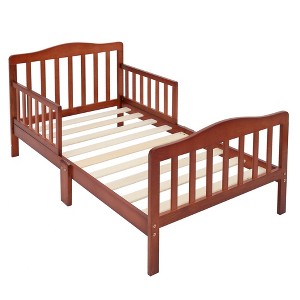 KTMBDW Classic Design Toddler Bed, Low To Floor Design, Two Side Safety rails, Non-Toxic Finishes, Wooden Nursery Furniture - 1 of 2