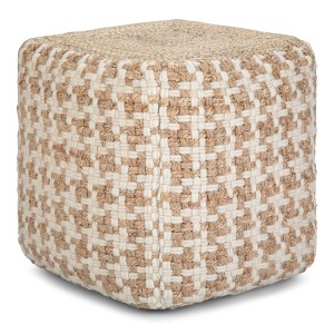 NicBex Stylish Cube Pouf Ottoman Soft Textured Footstool for Living Room, Bedroom, Lounge, Natural - 1 of 4