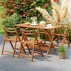 Tangkula 54.5" x 27.5" Patio Dining Table w/ Teak Painting 2" Umbrella Hole for Balcony - 4 of 4