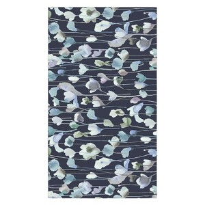 Ninola Design Watery Abstract Flowers Navy - Tablecloth Deny Designs - 1 of 3