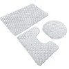 Home Mart Goods Light Grey Textured Ultra Soft Non-Slip Absorbent Geometric Bathroom Bath Mat Set - 2 of 3