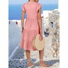 Womens Summer Ruffle Sleeve V Neck Midi Dress Casual Fit Flowy Ruffle Tiered Boho Dress - 4 of 4