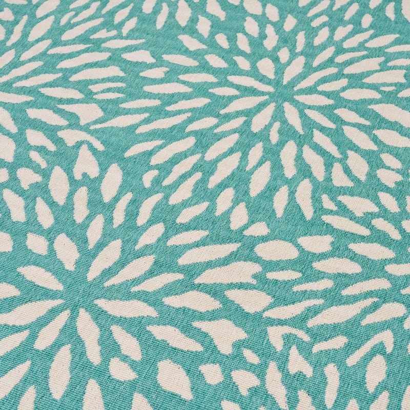 Simone Floral Outdoor Rug Blue/Ivory - Christopher Knight Home, 6 of 7
