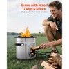 VEVOR Camping Rocket Stove, Wood Burning Portable Rocket Stove with Carrying Bag for Backpacking, Stainless Steel, Single Door, Burn Wood, Silver - 3 of 4