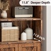 Industrial Bookshelf, Display Storage Shelves, 71.4in Tall Farmhouse Bookcases, Wooden 6 Shelf Bookshelvels for Bedroom, Living Room, Home Office - 2 of 4