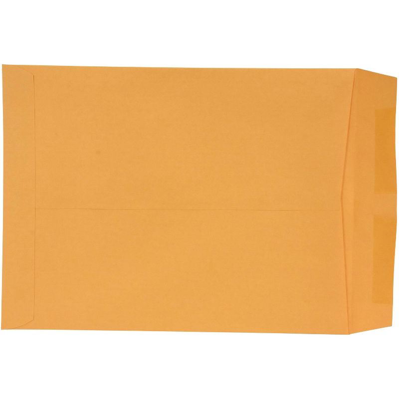 School Smart No Clasp Envelopes with Gummed Flap, 9 x 12 Inches, Kraft Brown, Pack of 250, 3 of 5