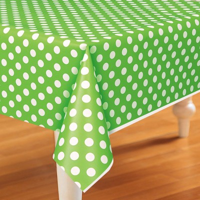 Green & White Polka Dot Rectangle Tablecover