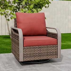 EAGLE PEAK Rocking Chair, Swivel Rocker, Rattan Patio Furniture, 1 Chair - 1 of 4