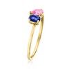 Pure Collection by Ross-Simons 0.30 ct. t.w. Blue and Pink Sapphire Toi Et Moi Ring in 14kt Yellow Gold - 3 of 4