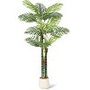 Faux Palm Tree with White Base, Tall Potted Artificial Palm Tree Plant Fake Tropical Plant for Living Room Decor Plants Indoor Outdoor - 3 of 4