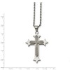 Black Bow Jewelry Stainless Steel Polished and Laser Cut Star Cross Necklace - 24 Inch - 2 of 4