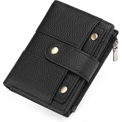 BEAFUP Small Women's Wallet,Ladies Credit Card Holder with 4 ID Windows & Zip Coin Pocket RFID Blocking Leather