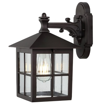 Penryn Black Outdoor Wall Sconce Set with Glass Shade
