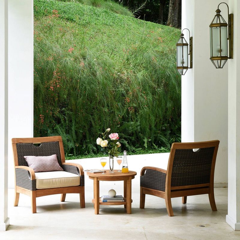 Palma Teak Patio Lounge Chair with Cushion - Cambridge Casual, 3 of 10