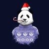 Junior's Design By Humans Christmas panda By NikKor T-Shirt - 2 of 3