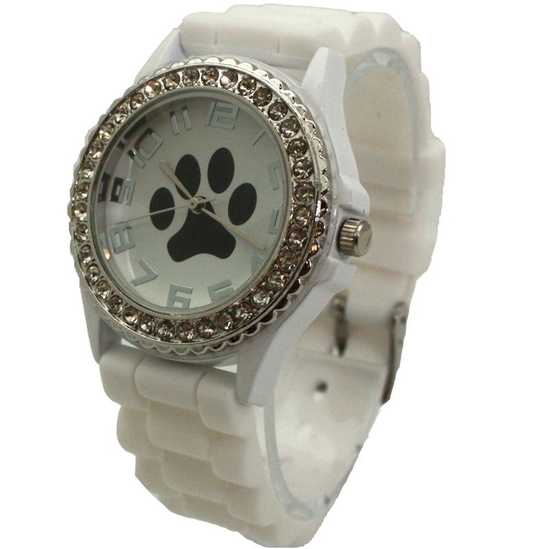 Olivia Pratt Every Day Silicone Paw and Rhinestones Colorful Women Watch, 3 of 6