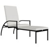 vidaXL Sun Lounger with Footrest PE Rattan Black - 2 of 4