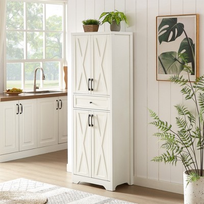 TiramisuBest 68 Inch High Sideboard Storage Cabinet with Glass Doors and Anti Tip Safety for Living Room Bedroom Office, White