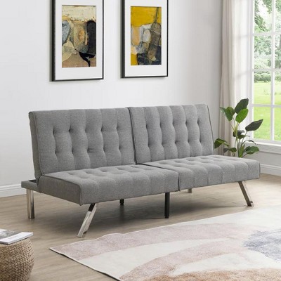 NicBex 68.1 Inch Convertible Folding Futon Sofa Bed with Stainless Legs for Living Room,Apartment,Bedroom,Gray