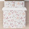 Sweet Jojo Designs Girl Full/Queen Comforter Bedding Set Watercolor Floral Pink and Grey 3pc. - 3 of 4