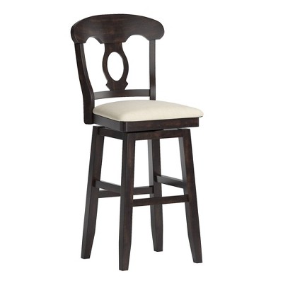29" South Hill Napoleon Back Wood Swivel Height Barstool - Inspire Q