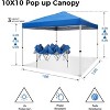 10x10 FT Heavy Duty Pop Up Canopy Tent with 1 Removable Mesh Sidewalls, One Person Setup Commercial Shelter for Events, Parties, Camping - 2 of 4