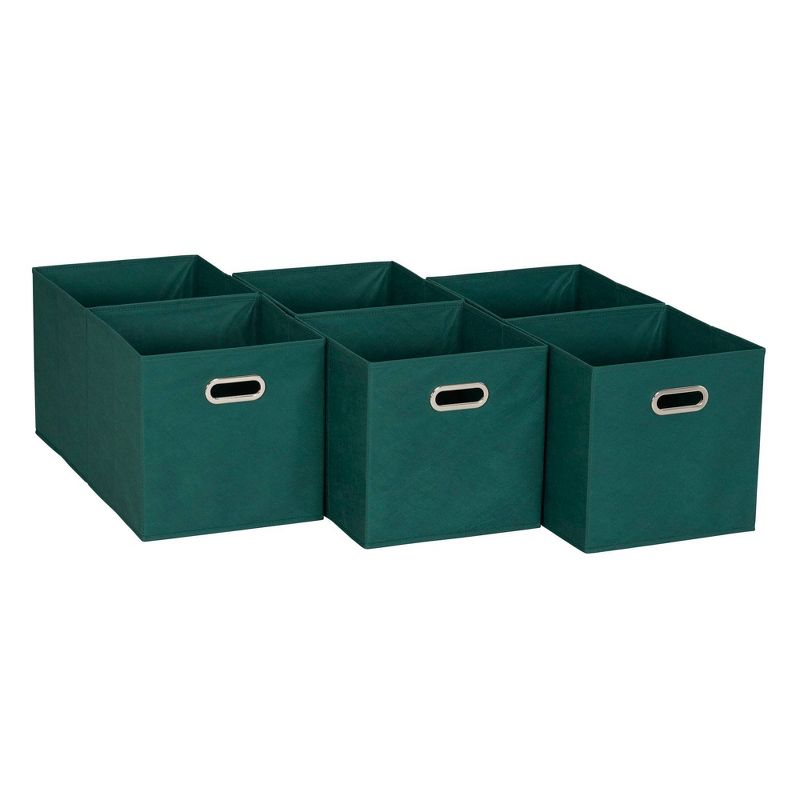 Household Essentials 11&#34; Set of 6 Storage Bins Forest Green, 1 of 6