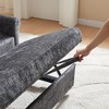 58.27" Chenille Functional Loveseat Sofa Bed with Armrests, Storage & USB - 3 of 4