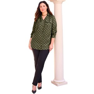Catherines Petite Modern Camp Shirt - 1 of 4