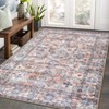 Washable Vintage Foral Rug Non Slip Low Pile Rug Soft Printed Throw Floor Cover Foldable Indoor Carpet for Living Room Bedroom Playroom Nursery - 4 of 4