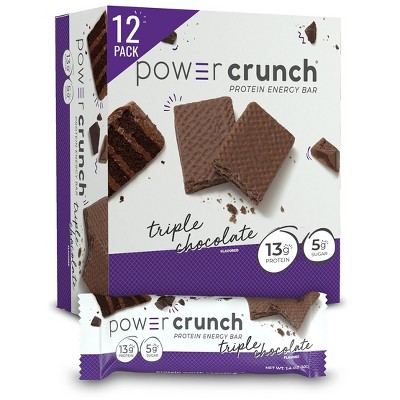 Power Crunch Protein Wafer Bars, Triple Chocolate - 1.4 Ounce (Pack of 12)