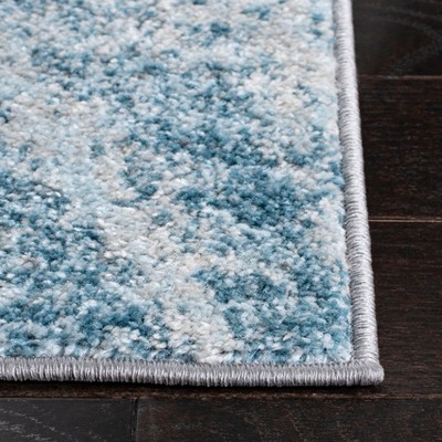 Tulum Blue and Gray Hand-Knotted Synthetic Area Rug