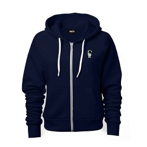 Dalix Astronaut Embroidered Hoodie Fleece Sweatshirt Zip Front Mens - 1 of 4