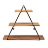 Multi-Tier Floating Shelves for Home, Office, Bedroom, Living Room - Triangle Design - Metal & Wood - Modern Rustic Wall Decor & Organizer - 4 of 4