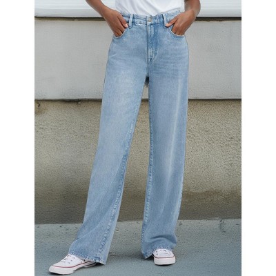 Women's Light Blue High-Waisted Wide-Leg Jeans - image 5