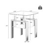 NicBex Modern 2-Tier Glass End Table for Living Room, Transparent & Frosted Side Table with Metal Legs, Square Small Coffee Table with Tempered Glass - 4 of 4