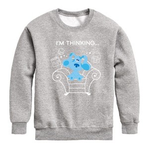 Boys' - Blue's Clues & You! - Blue's Thinking Chair Graphic Long Sleeve Fleece Sweatshirt - 1 of 4