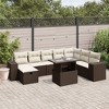 vidaXL 9 Piece Patio Sofa Set with Cushions Brown and Cream Poly Rattan - Without Storage - 2 of 4