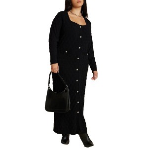 ELOQUII Sweater Dress With Buttons - 1 of 3