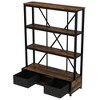 TIRAMISUBEST 3-Shelf Metal Bookcase with Drawers for Home Office, Open Bookcase, Vintage Industrial Style Bookcase with LED - 4 of 4