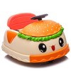 Whisen Kids Ride On Bumper Car, Cute Hamburger Design, 360 Degree Rotation, Storing Space, Silent Wheel, Gift for Kids Aged 2-5 - Yellow - 3 of 4