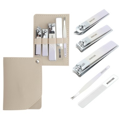 Unique Bargains Square Rotation Nail Clipper Kit 5-piece Set