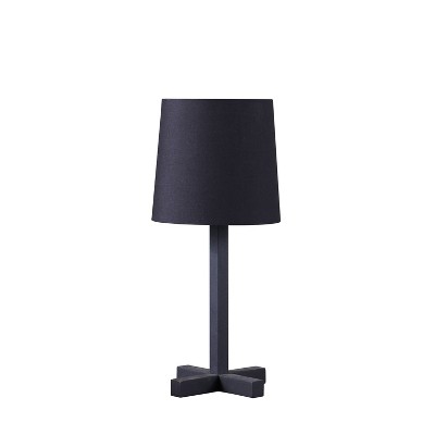 16.5" Traditional Metal Table Lamp with Cross Leg Base Black - Ore International